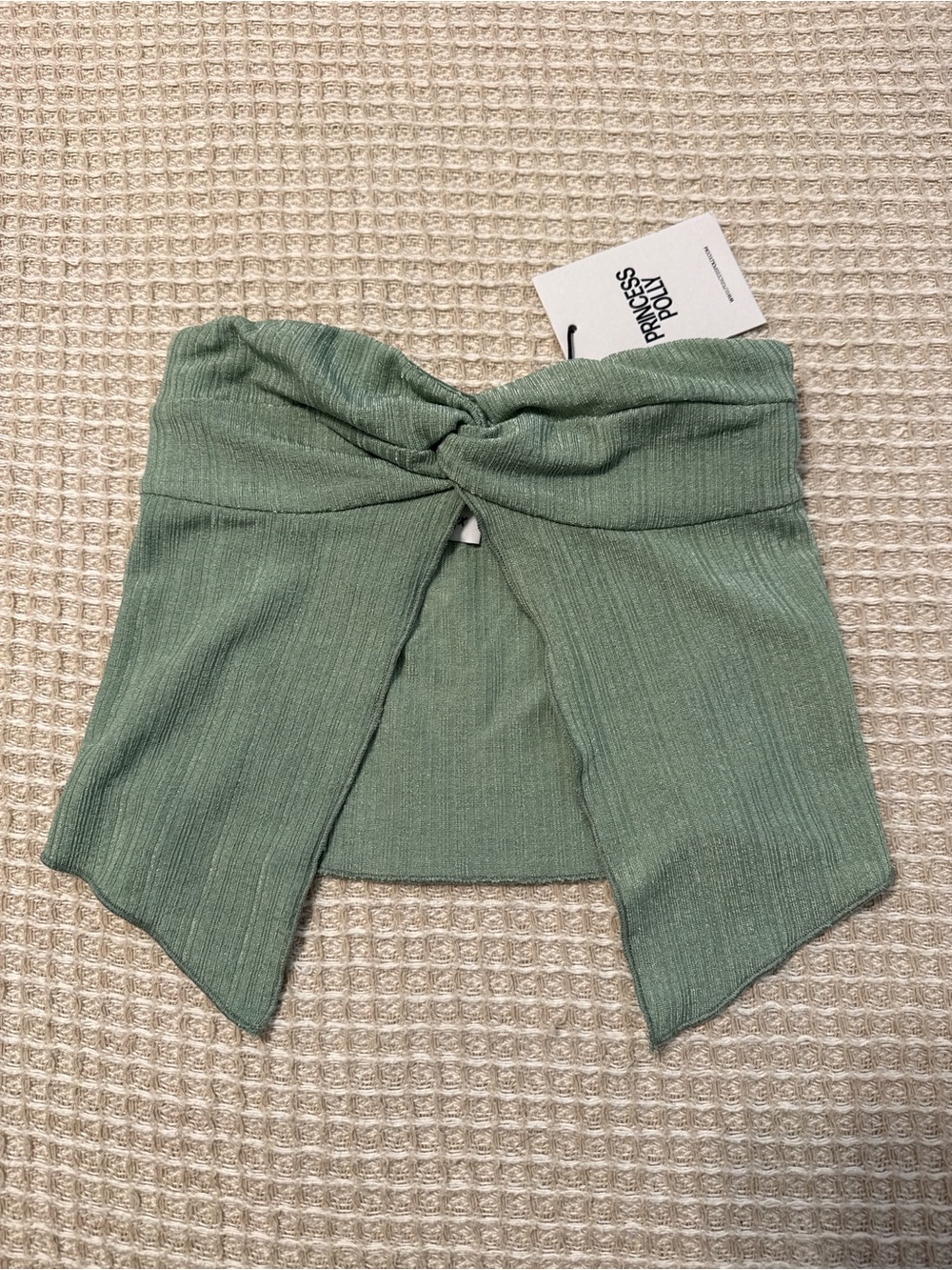 Princess Polly Sage Green Kids Twist-Front Skirt
